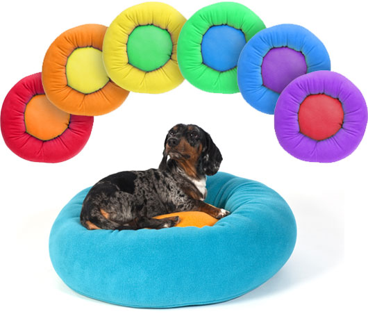 Rainbow of Cozy Puff Dog Beds